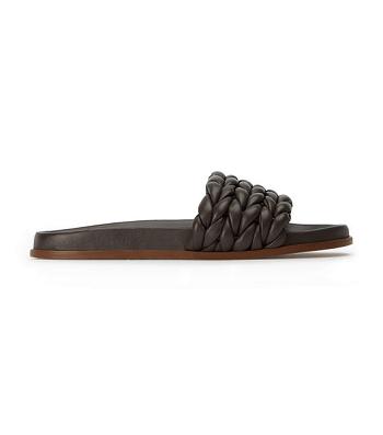 Tony Bianco Layton Chocolate Nappa Platta Sandaler Choklad | SEXMI85689