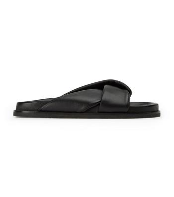 Tony Bianco Lora Black Nappa 1.5cm Platta Sandaler Svarta | SEIIZ10349