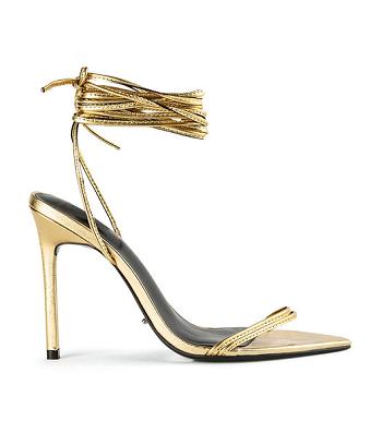 Tony Bianco Millie Gold Foil 10.5cm Evenemangsklackar Guld | ZSEMJ89344