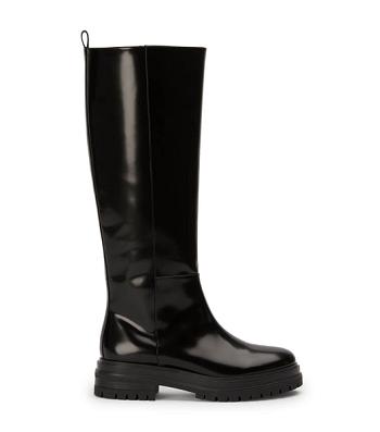 Tony Bianco Welly Black Hi Shine 4.5cm Knähöga stövlar Svarta | BSESO72211