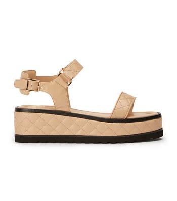 Tony Bianco Zahara Beech Nappa 6cm Platta Sandaler Beige | ASEDF70612